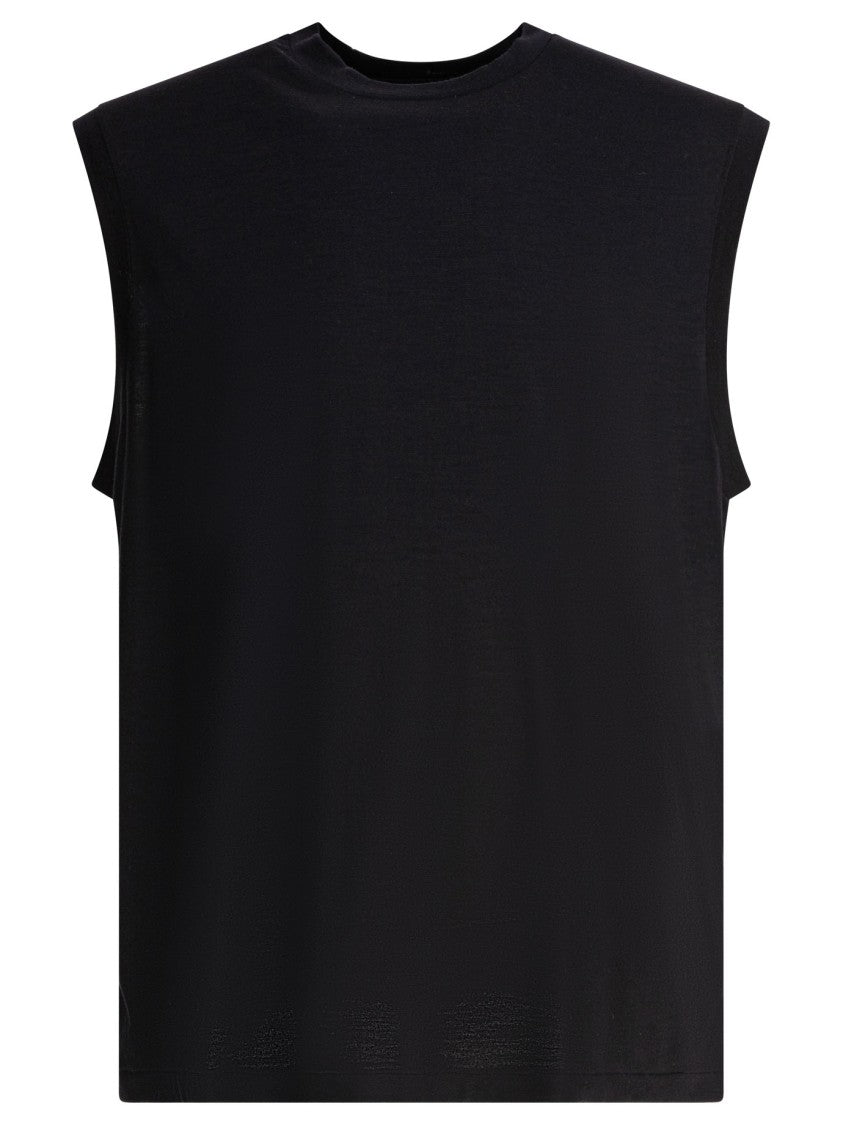 Kaptain Sunshine Sleeveless Black T-Shirt With Wide Armholes