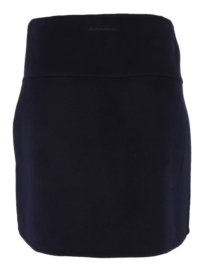 Ermanno Scervino Blue Short Fitted Waistband Flared Mini Skirt