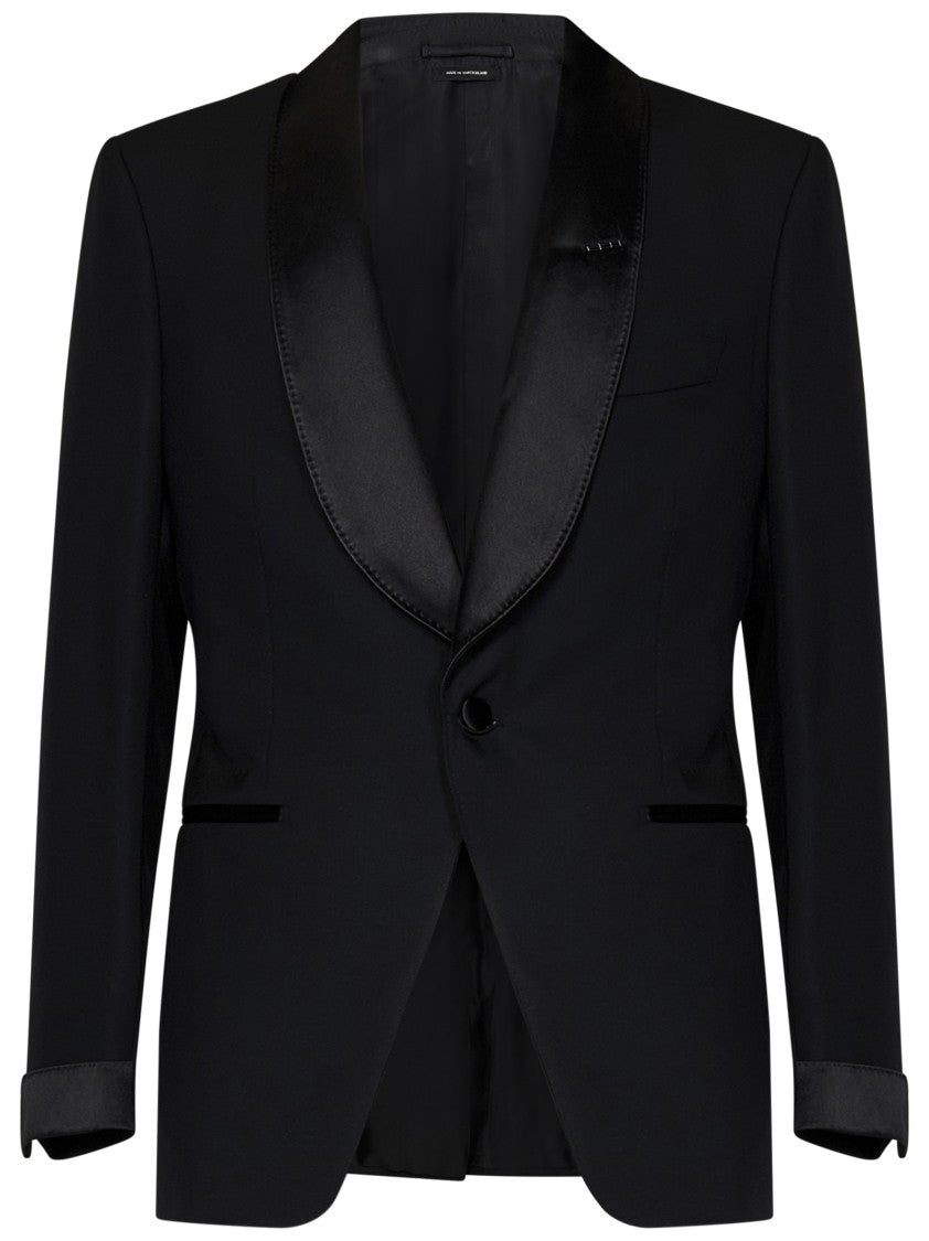 Tom Ford Tailored Black Suit With Satin Accents