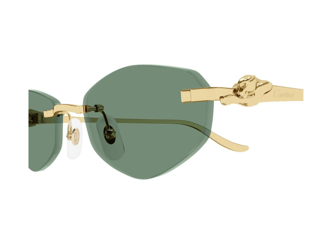 Cartier Green Ct0675s Rimless Panther Sunglasses