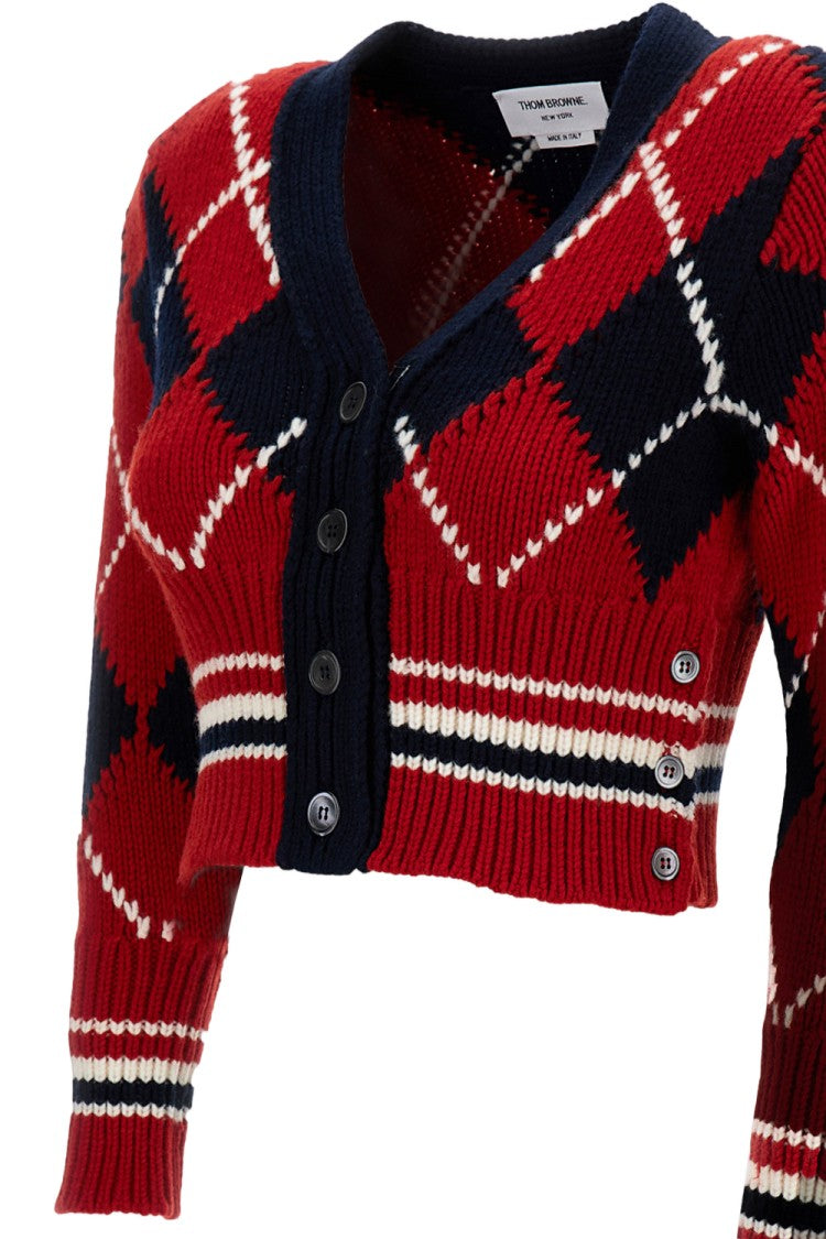 Thom Browne Argyle Jersey Cardigan