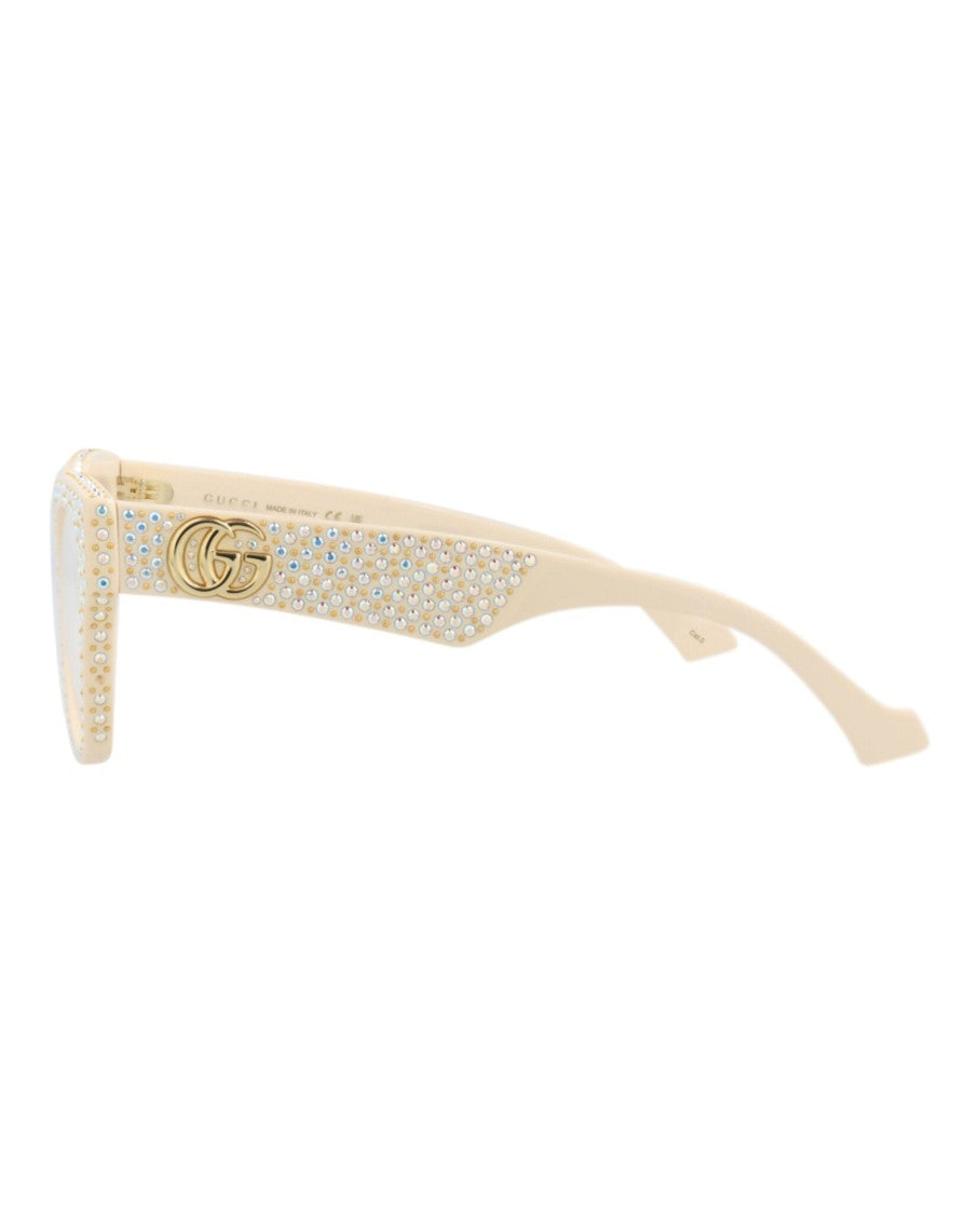 Gucci Crystal-Embellished Cat Eye Recycled Acetate Sunglasses