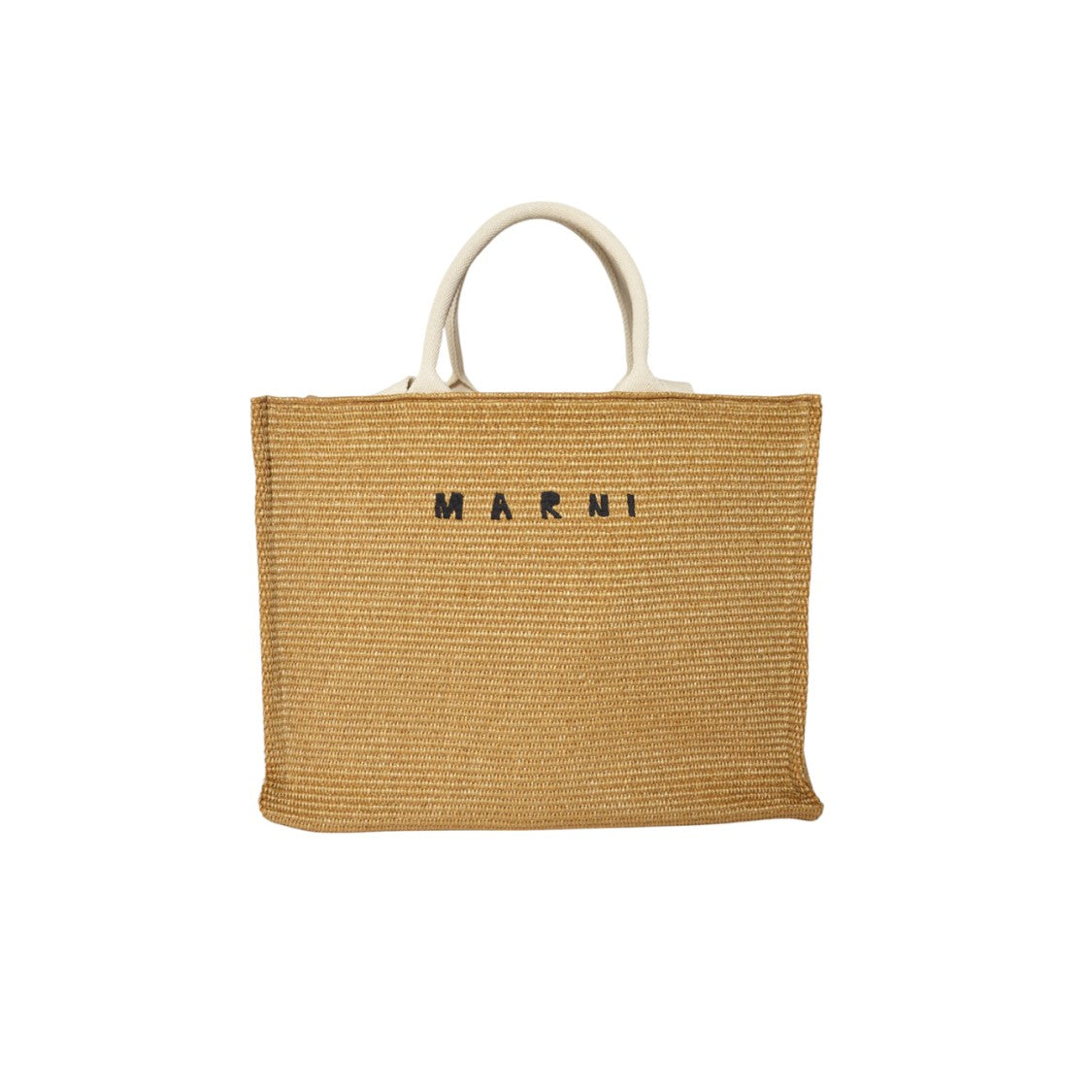 Marni Large Tote Bag In Natural Raffia Effect Fabric