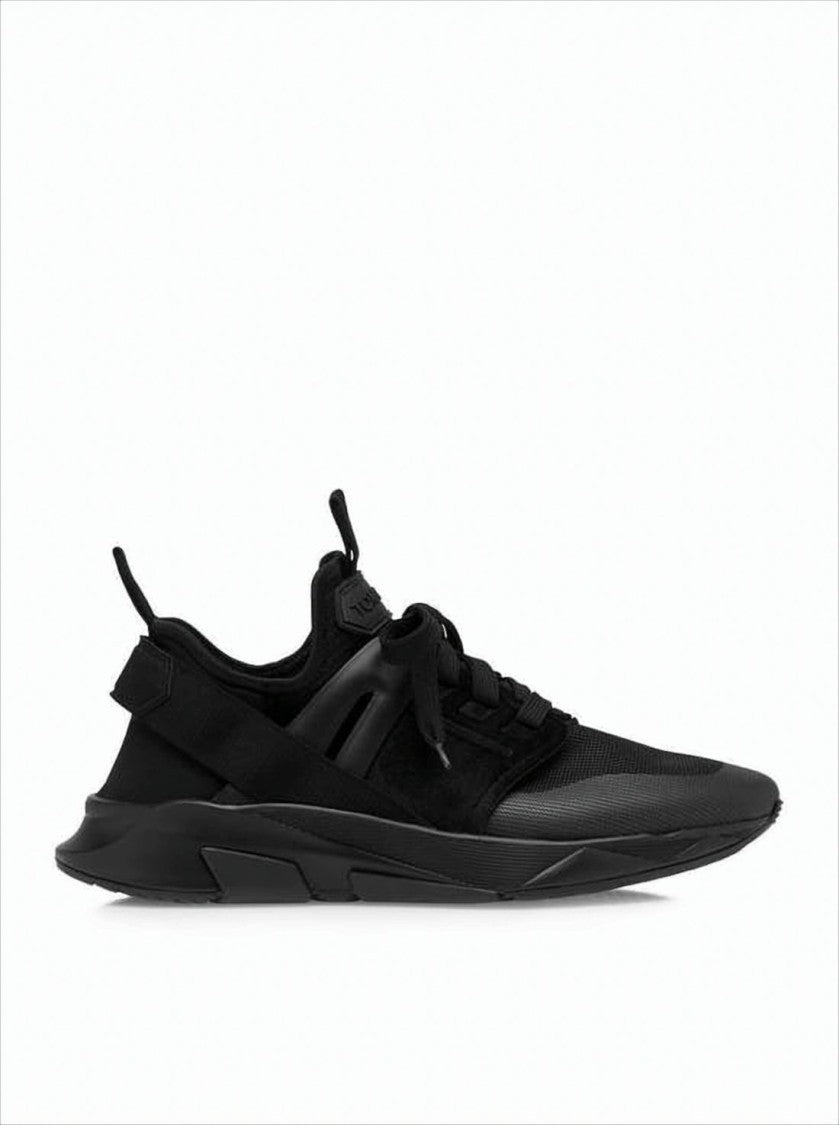 Tom Ford Textured Black Calf Leather Sneakers With Modern Silhouette