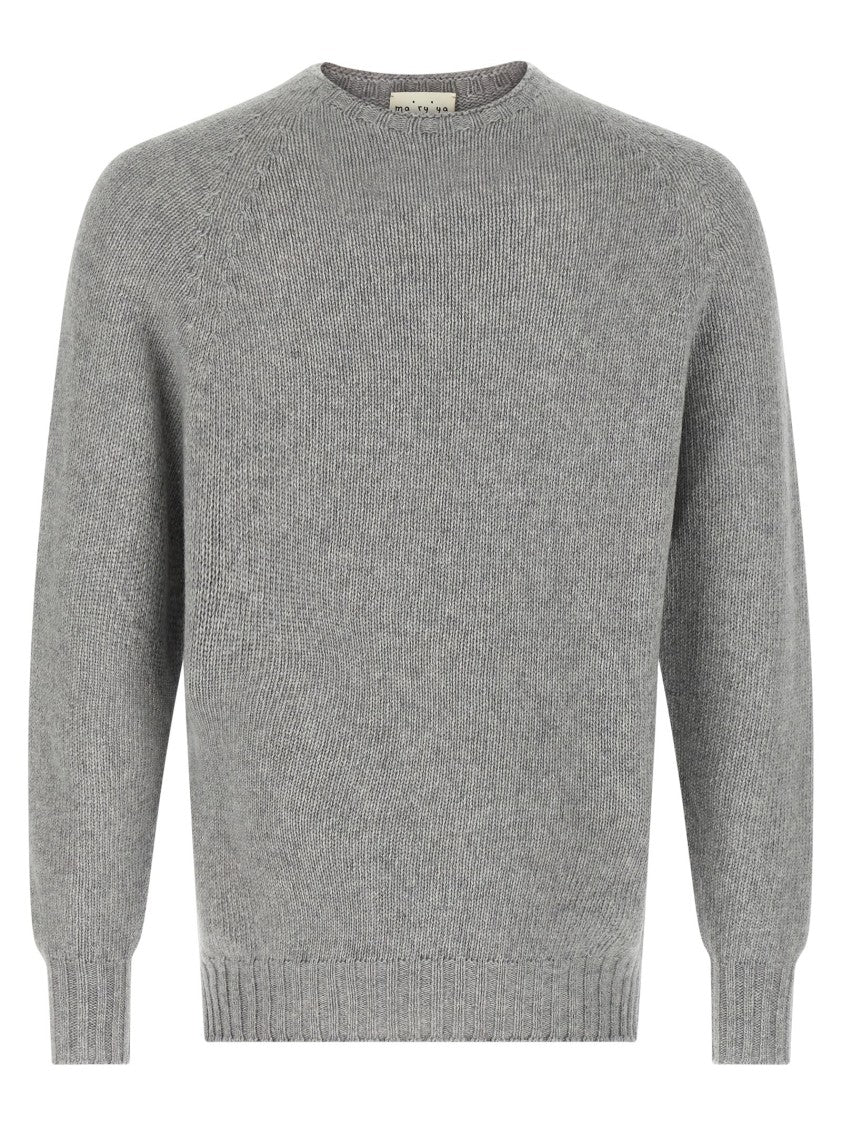 Ma'ry'ya Cashmere Blend Wool Sweater With Ribbed Details