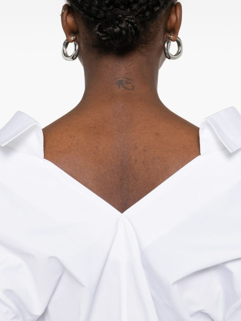 Givenchy White Silk And Nylon V-Neck Top