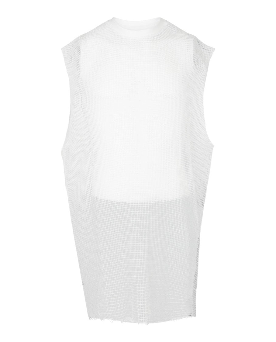 Givenchy Netted Mesh Tank Top With Raw-Edge Trim