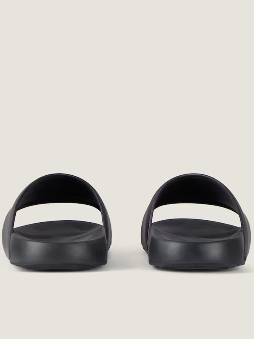 Givenchy Label Slide Black Polyurethane Logo Sandals