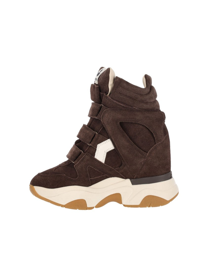 Isabel Marant Brown Balskee Leather Suede Sneakers