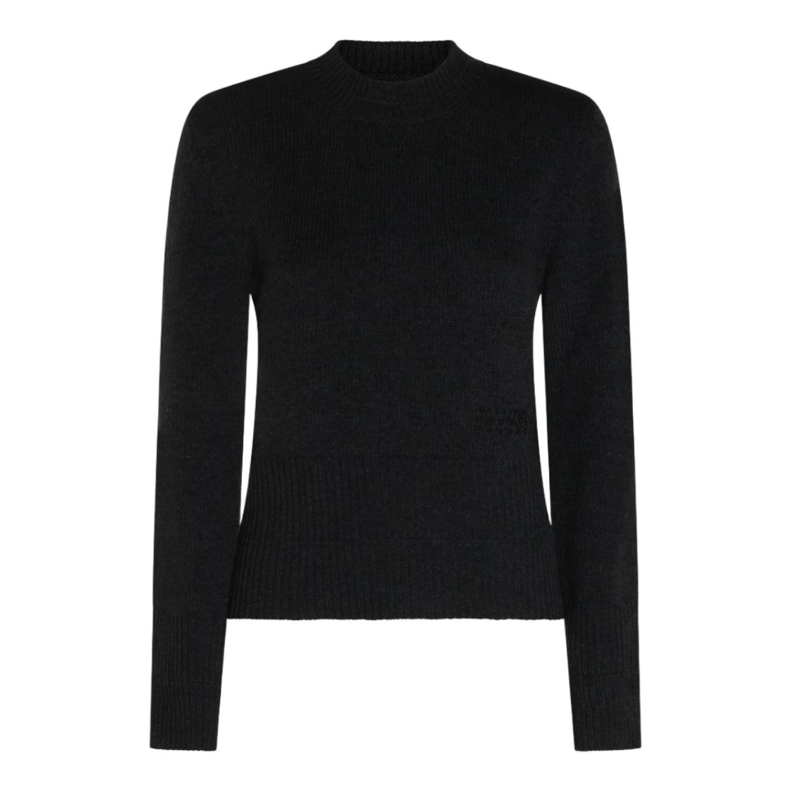 Mm6 By Maison Margiela Fitted Crewneck Ribbed Knit Sweater