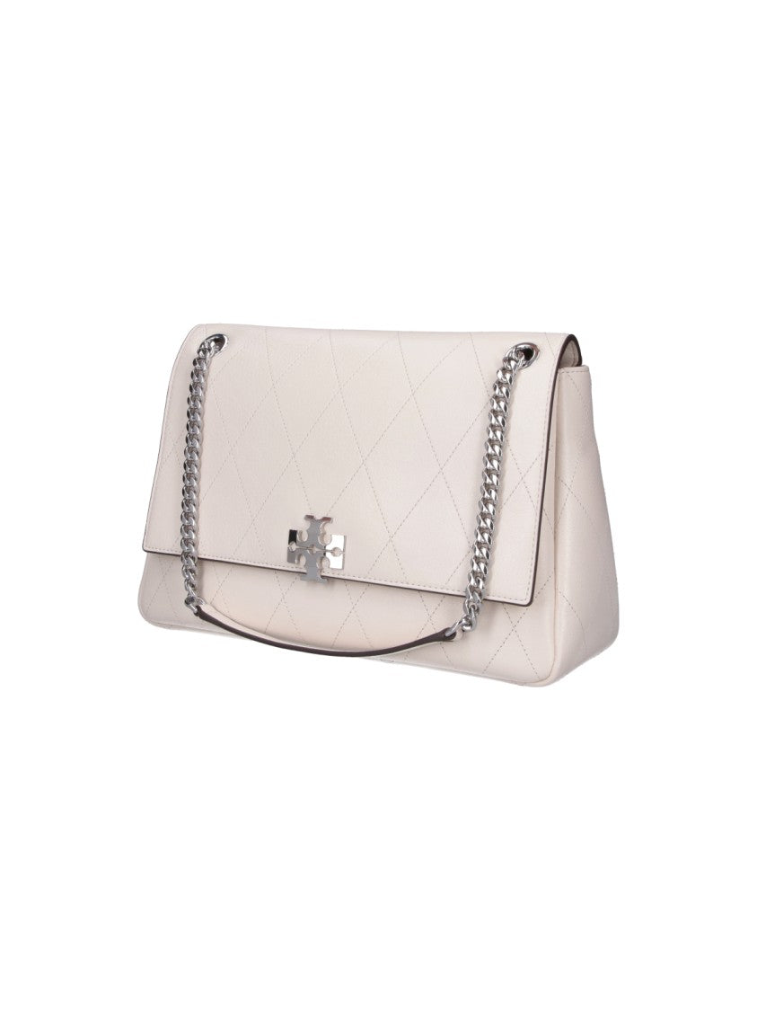 Tory Burch White Charlie Leather Shoulder Bag