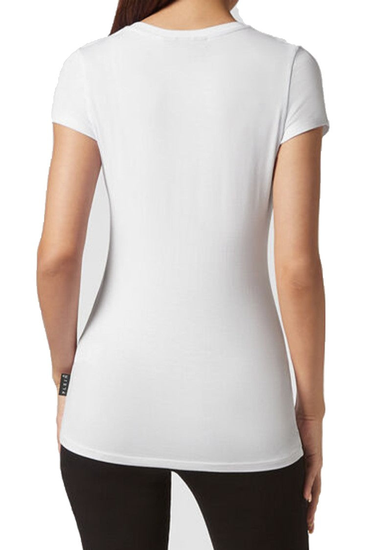 Philipp Plein V-Neck Cotton T-Shirt With Subtle Emblem