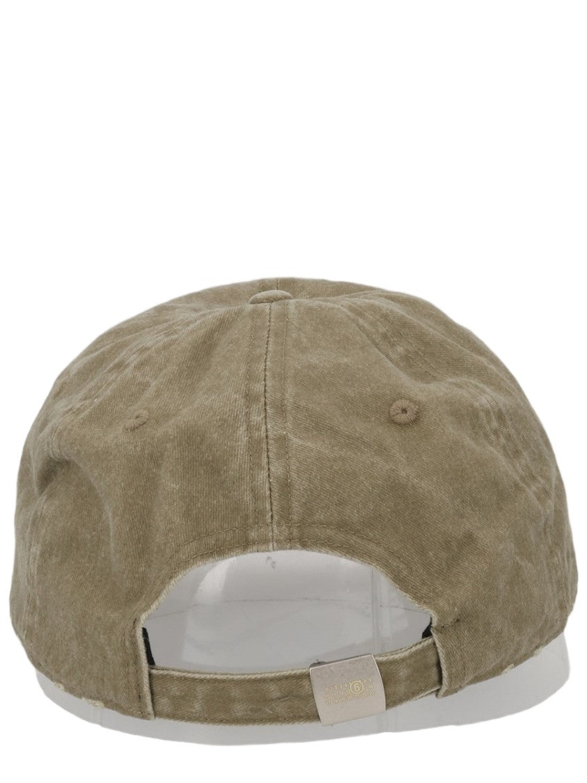 Mm6 By Maison Margiela Beige Adjustable Numeric Logo Cotton Baseball Cap