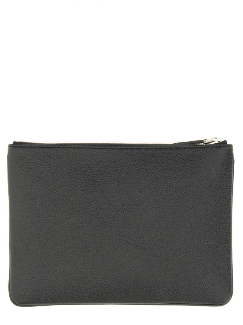 Valentino Garavani Signature Vlogo Pouch In Garnet Calfskin