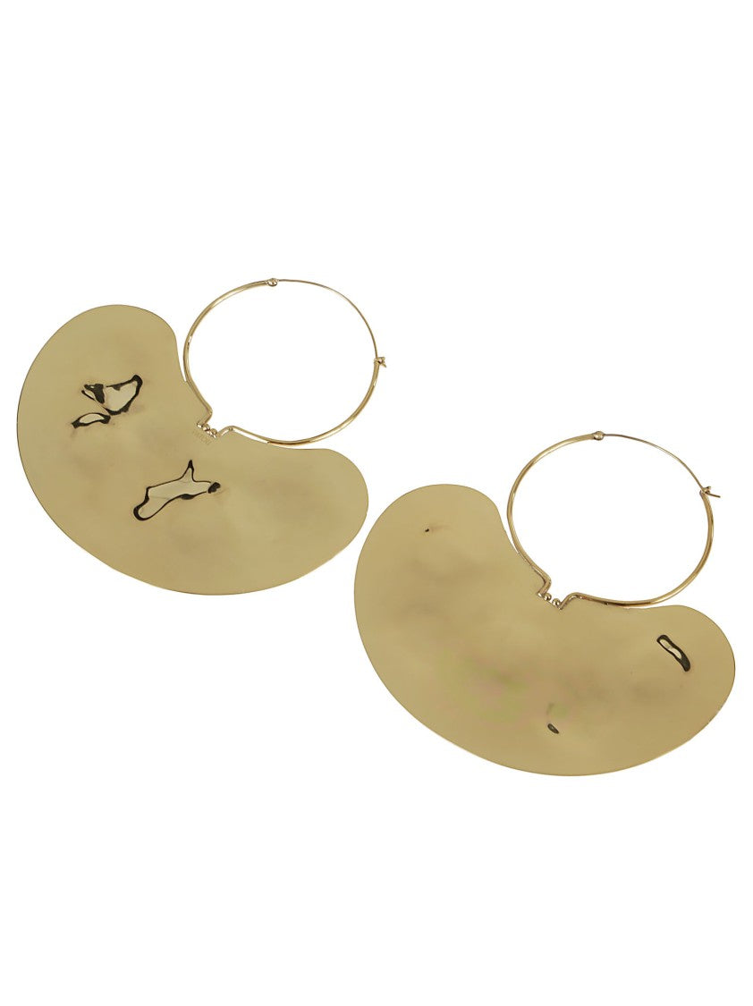 Patou Statement Metallic Hoop Earrings With Unique Organic Shape