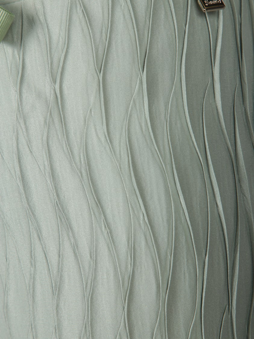 Herno Textured Green Trousers With And Drawstring Waist