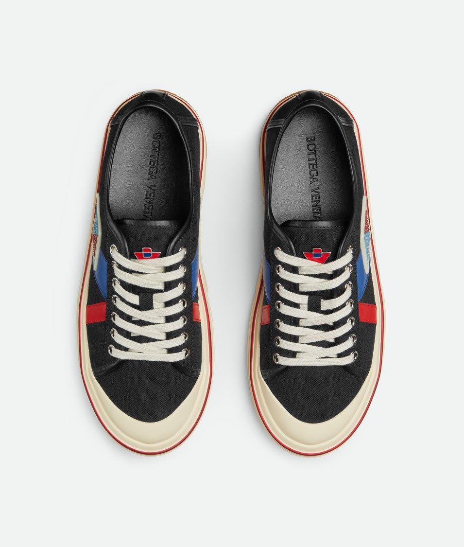 Bottega Veneta Canvas Sneakers With Geometric Accent Design
