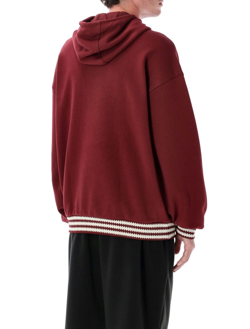 Adidas Burgundy Sweatshirt With Oversized Logo