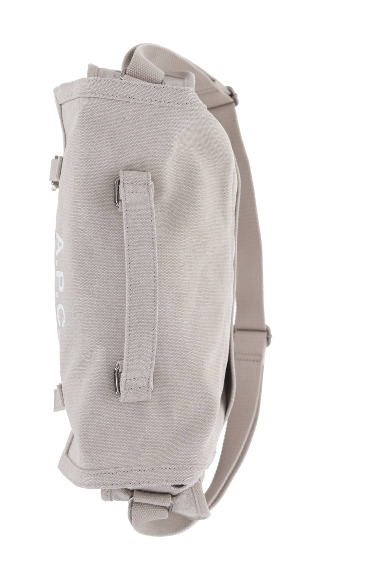 A.P.C. Grey Raw Cotton Canvas Messenger Bag