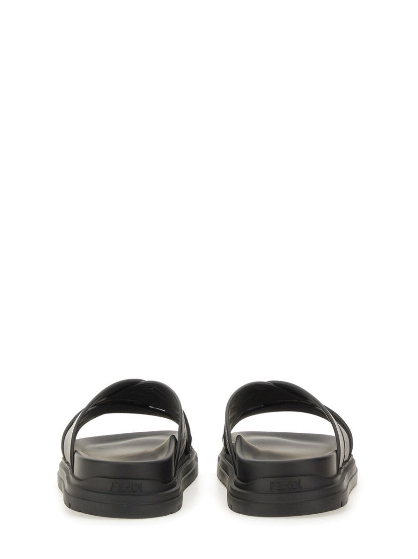 Fendi Black Slide Sandals