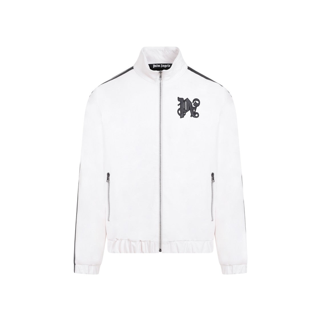 Palm Angels Monogram Off White Leather Jacket