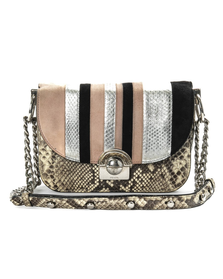 Prada Python Leather Arcade Pm Clutch