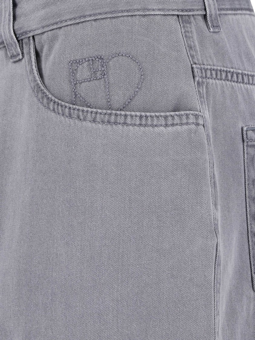 Sa Su Phi Grey Mid-Rise Wide-Leg Denim Jeans