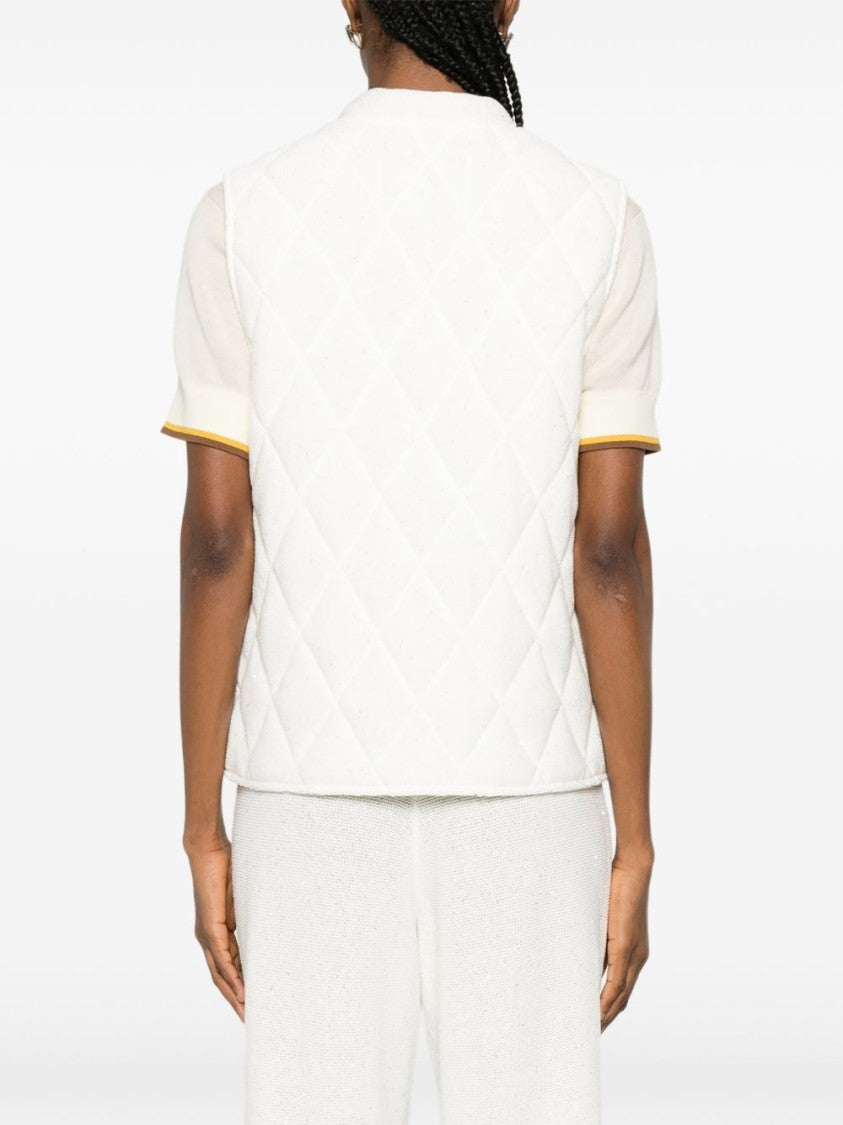 Fabiana Filippi Quilted Sleeveless Coat With Boxy Silhouette