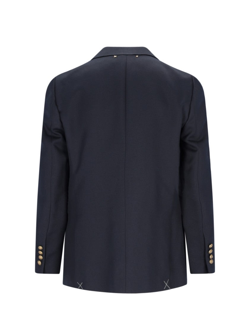 Golden Goose Blue Double Breasted Wool Blend Blazer