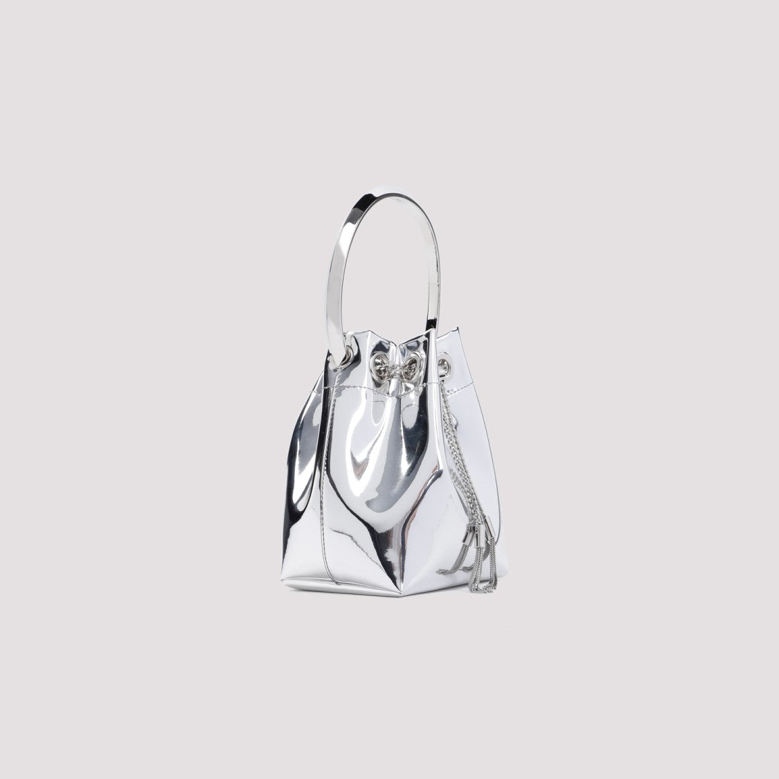 Jimmy Choo Silver Textile Bon Bon Handbag