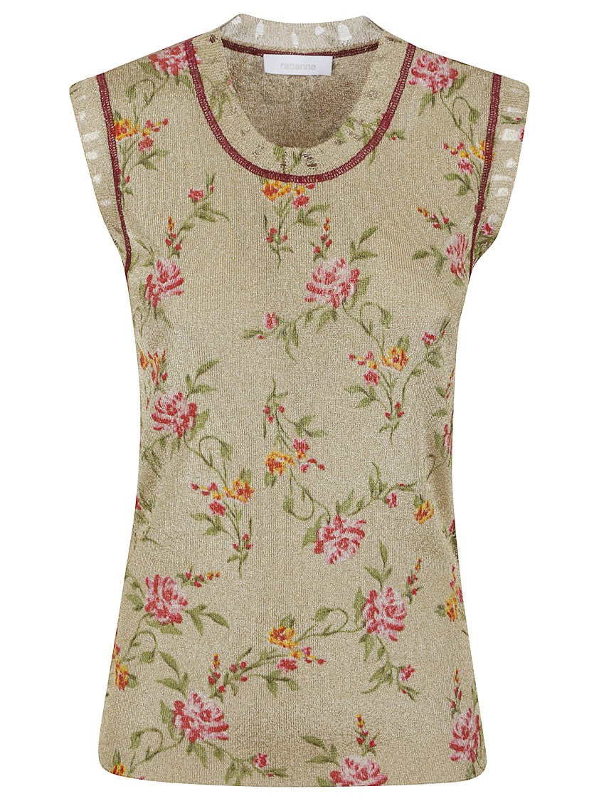 Paco Rabanne Floral-Print Tank Top