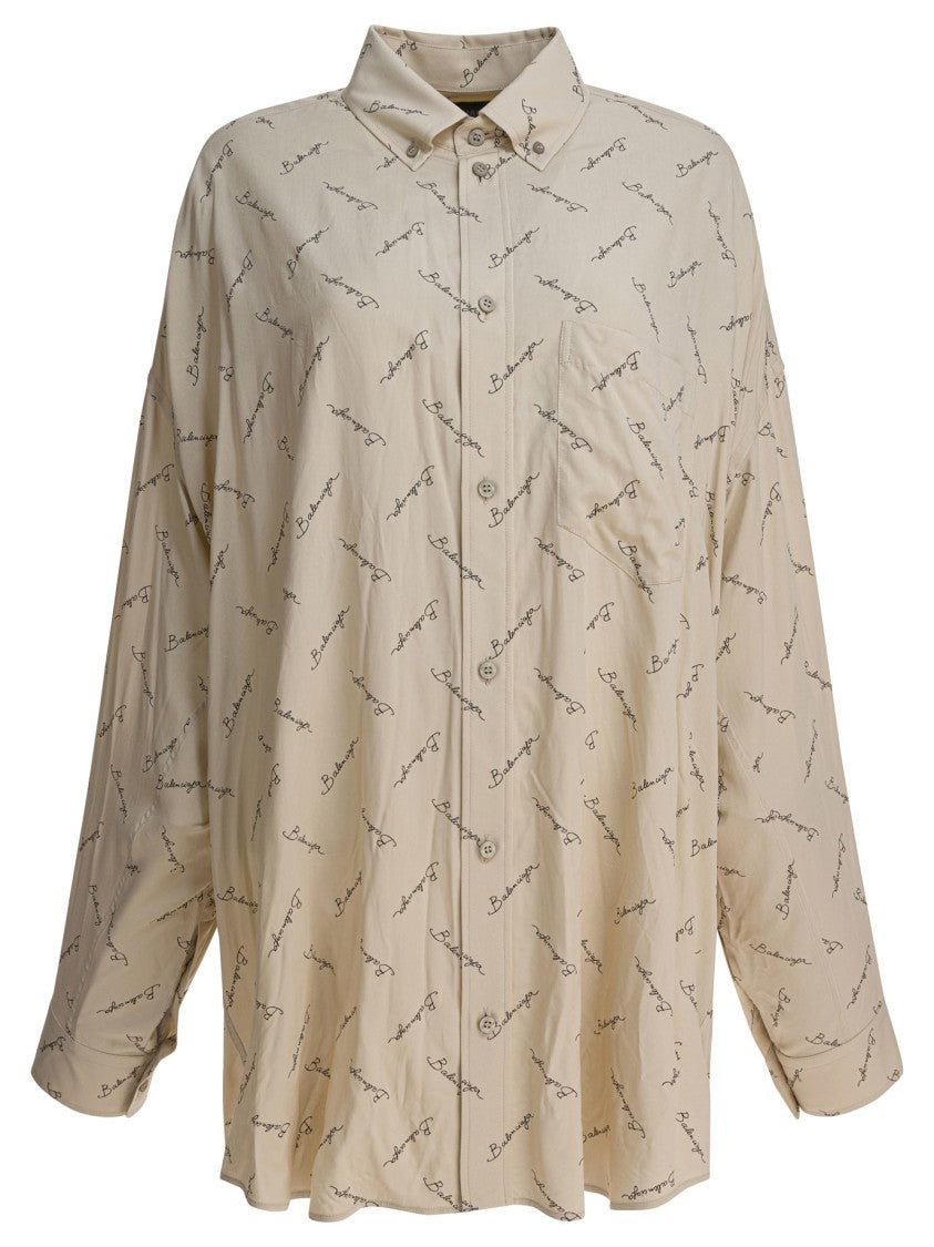 Balenciaga Loose-Fit Beige Shirt