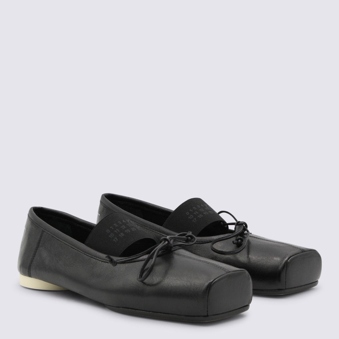 Mm6 By Maison Margiela Black Leather Flats