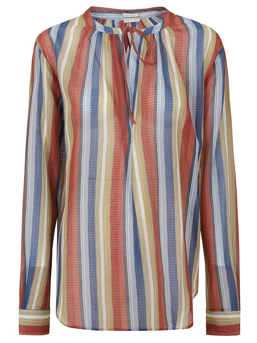 Massimo Alba Relaxed Fit Lightweight Cotton Shirt With Tie Detail