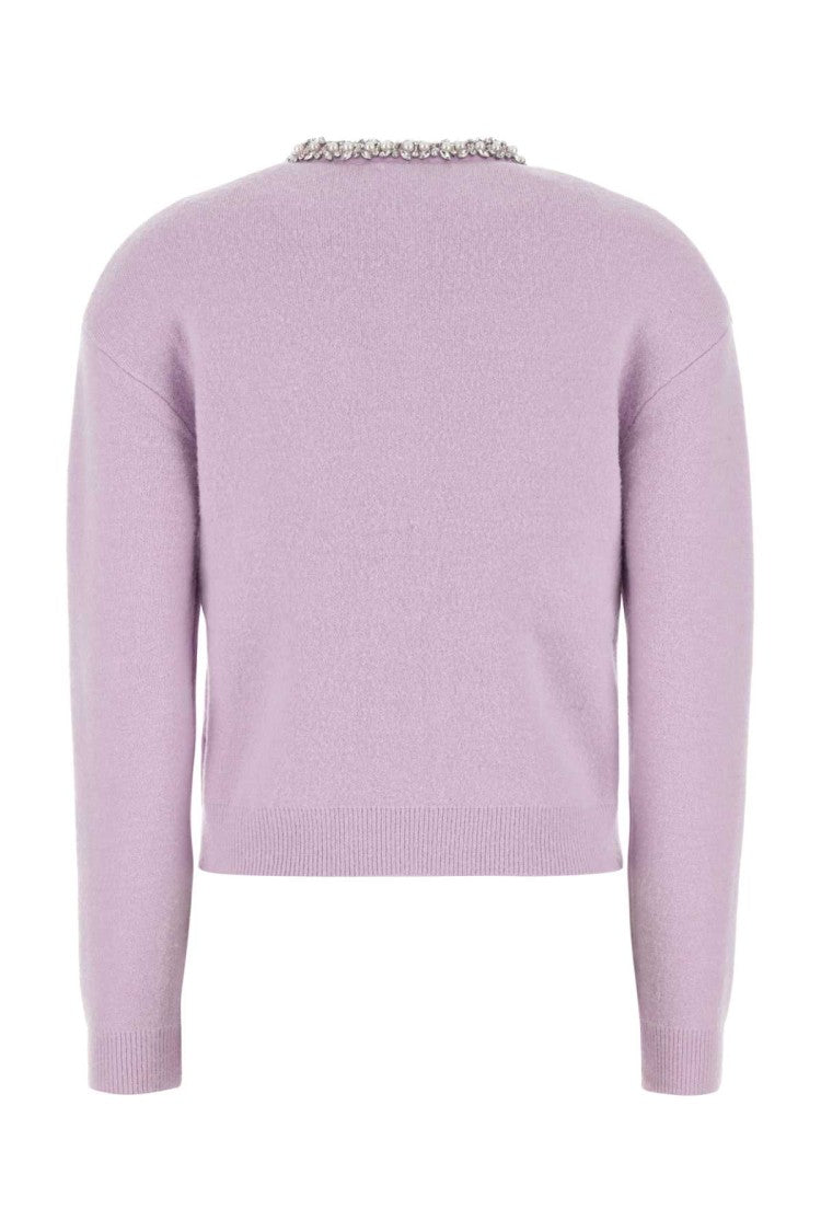 Self-Portrait Lilac Stretch Viscose Blend Cardigan