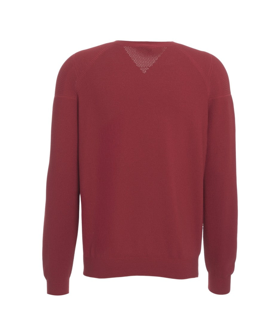 Alpha Tauri Classic Round Neck Pullover With Ribbed Hem And Subtle Texture
