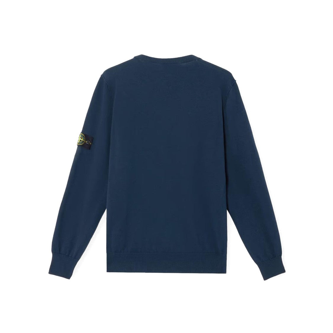 Stone Island Classic Blue Cotton Sweater With Crew Neck