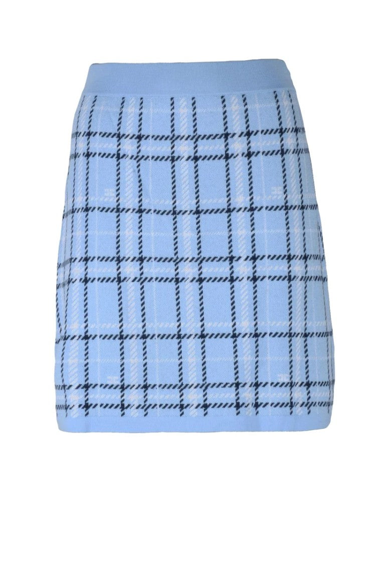 Elisabetta Franchi Mini Knit Skirt - Celeste
