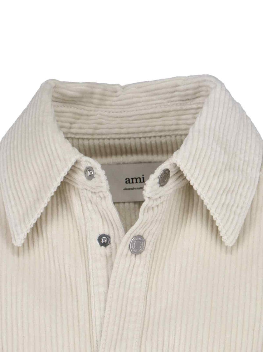 Ami Paris Corduroy Shirt – White
