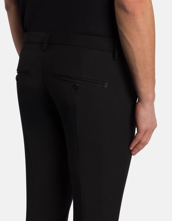 Dondup Slim Fit Tailored Cropped Rolled Hem Trousers