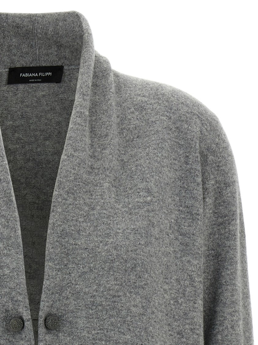 Fabiana Filippi Jewel Brooch Cardigan
