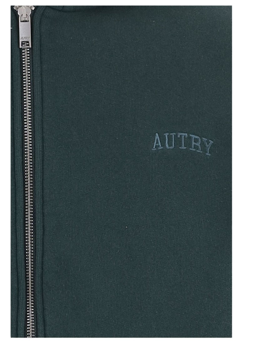 Autry Cotton Zip-Up Hoodie With Embroidered Logo Detail