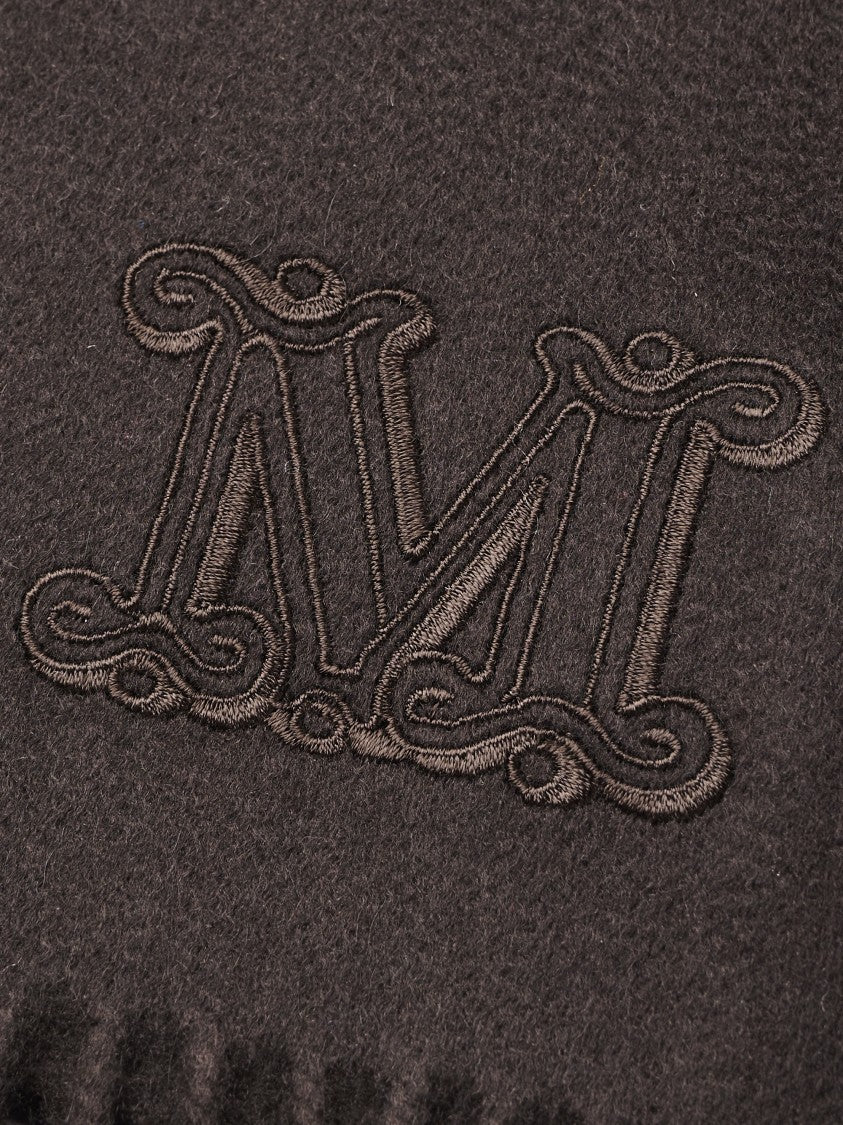 Max Mara Monogram Dark Brown Cashmere Scarf