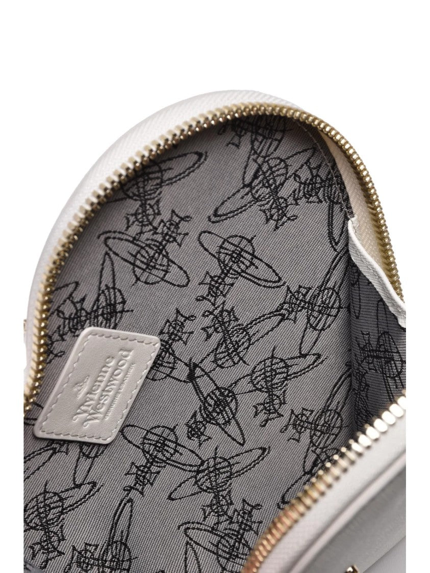 Vivienne Westwood White Leather Victoria Shoulder Bag