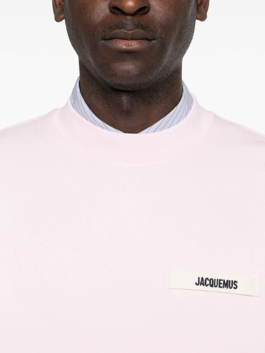 Jacquemus Light Pink Logo Patch Round Sweater