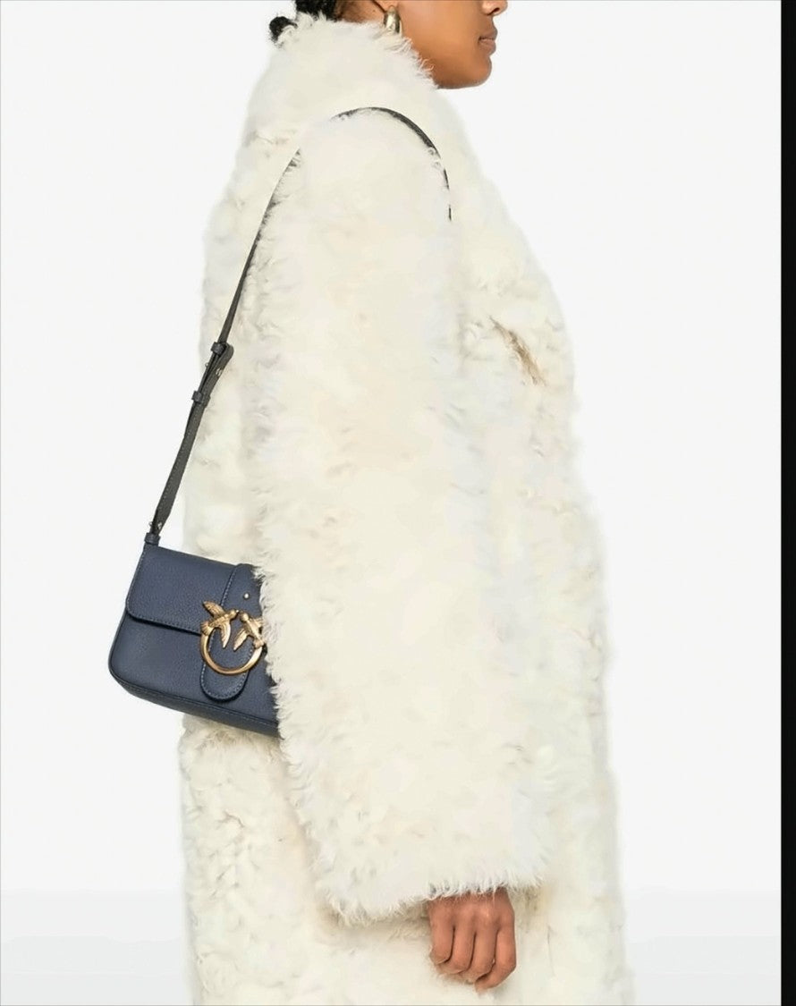 Pinko Mini Slouchy Grained Leather Shoulder Bag