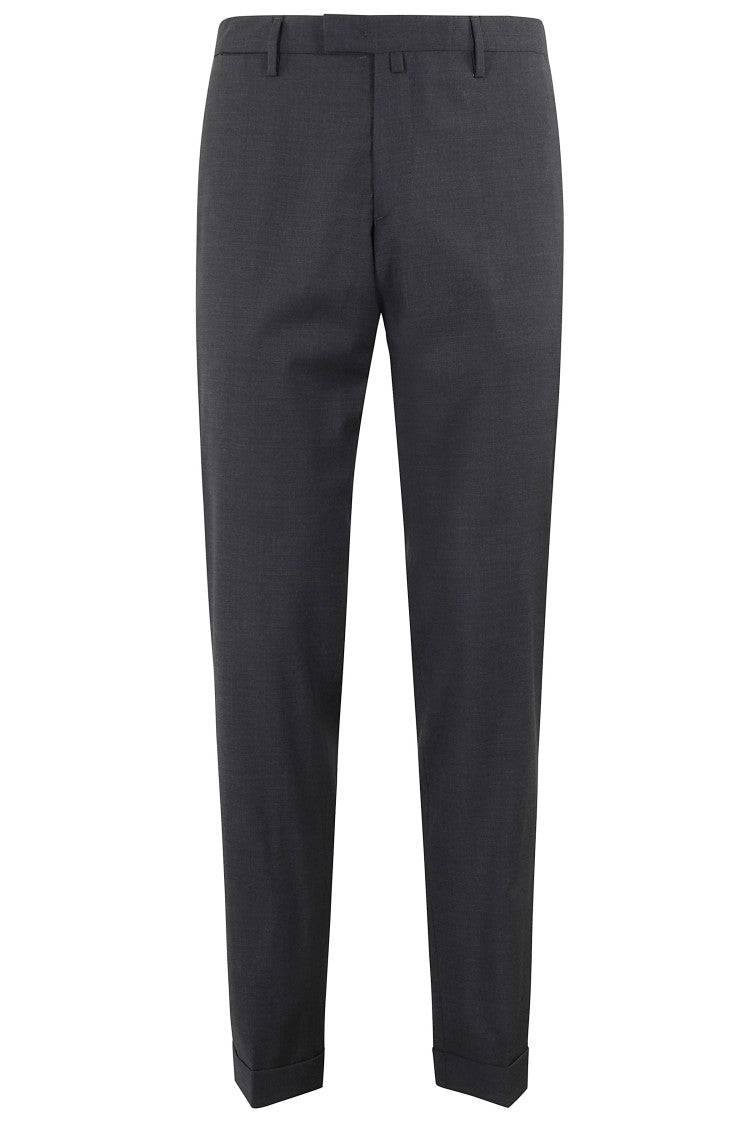 Briglia Tapered Dark Grey Trousers With Cuffed Hem