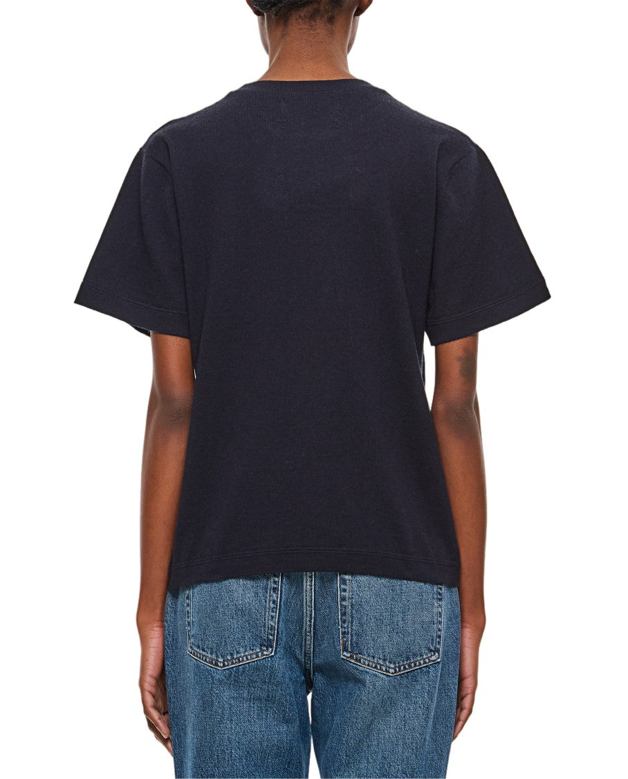 Extreme Cashmere Cashmere Cotton Blend Crewneck T-Shirt With Multicolor Stripe Detail