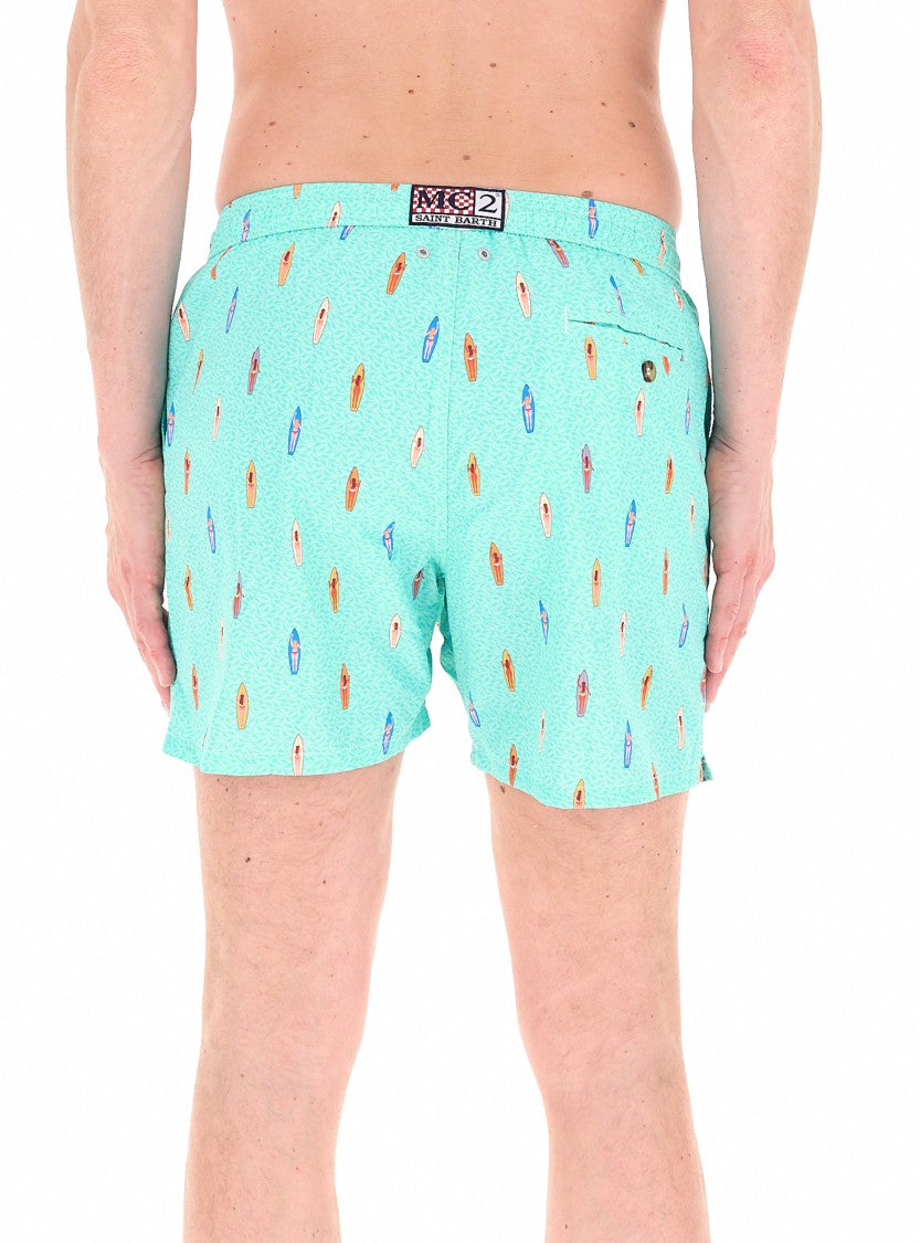 Mc2 Saint Barth Light Blue Lighting Micro Fantasy Swim Shorts