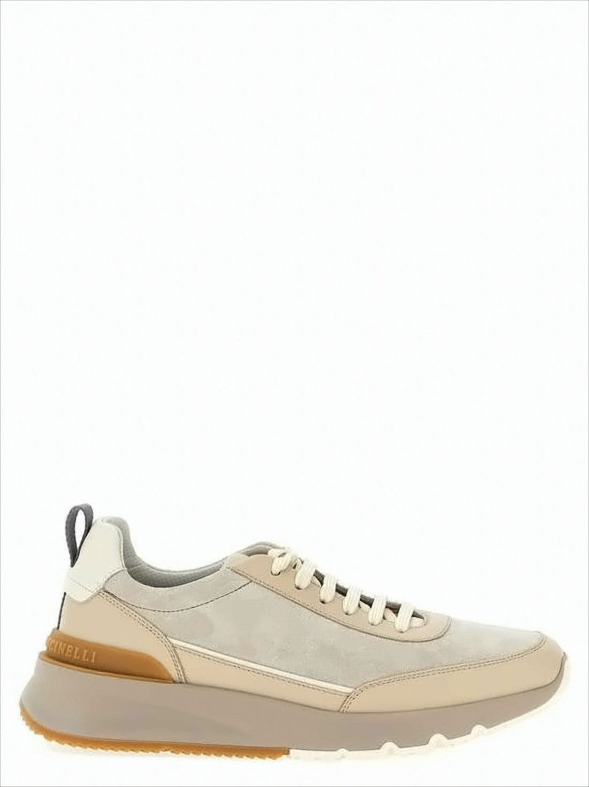 Brunello Cucinelli Calf Leather Sneakers With Smooth And Suede Finish